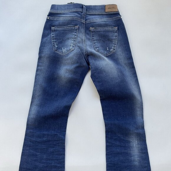 $198 Diesel Women’s Lowleeh Slim Bootcut Jeans Low Waist Blue 084KY Size 28 - Picture 11 of 13